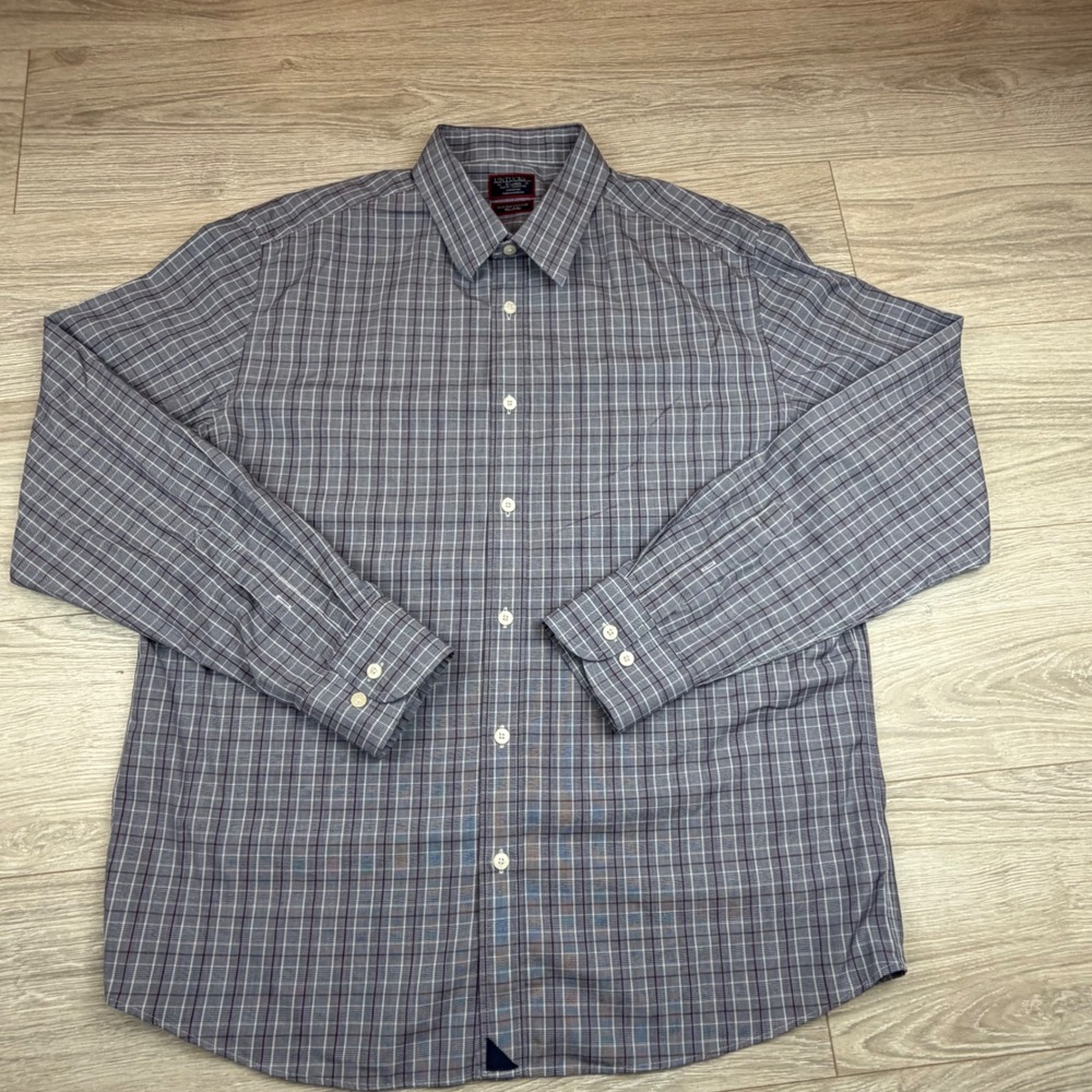 UNTUCKit Collavini LWF Slim Fit Navy Plaid Long Sleeve Button Down Shirt X-Large